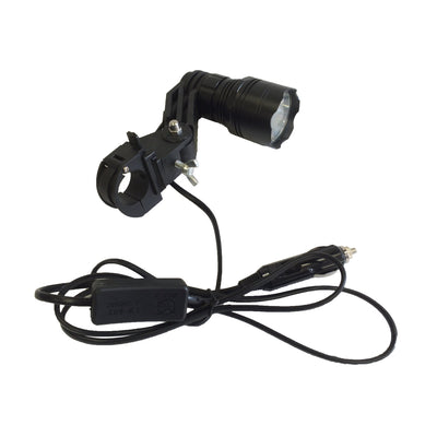 A1 Decoy LED handheld and scope-mounted lamp with 300m+ beam distance, black lightweight flashlight for outdoor or tactical use.