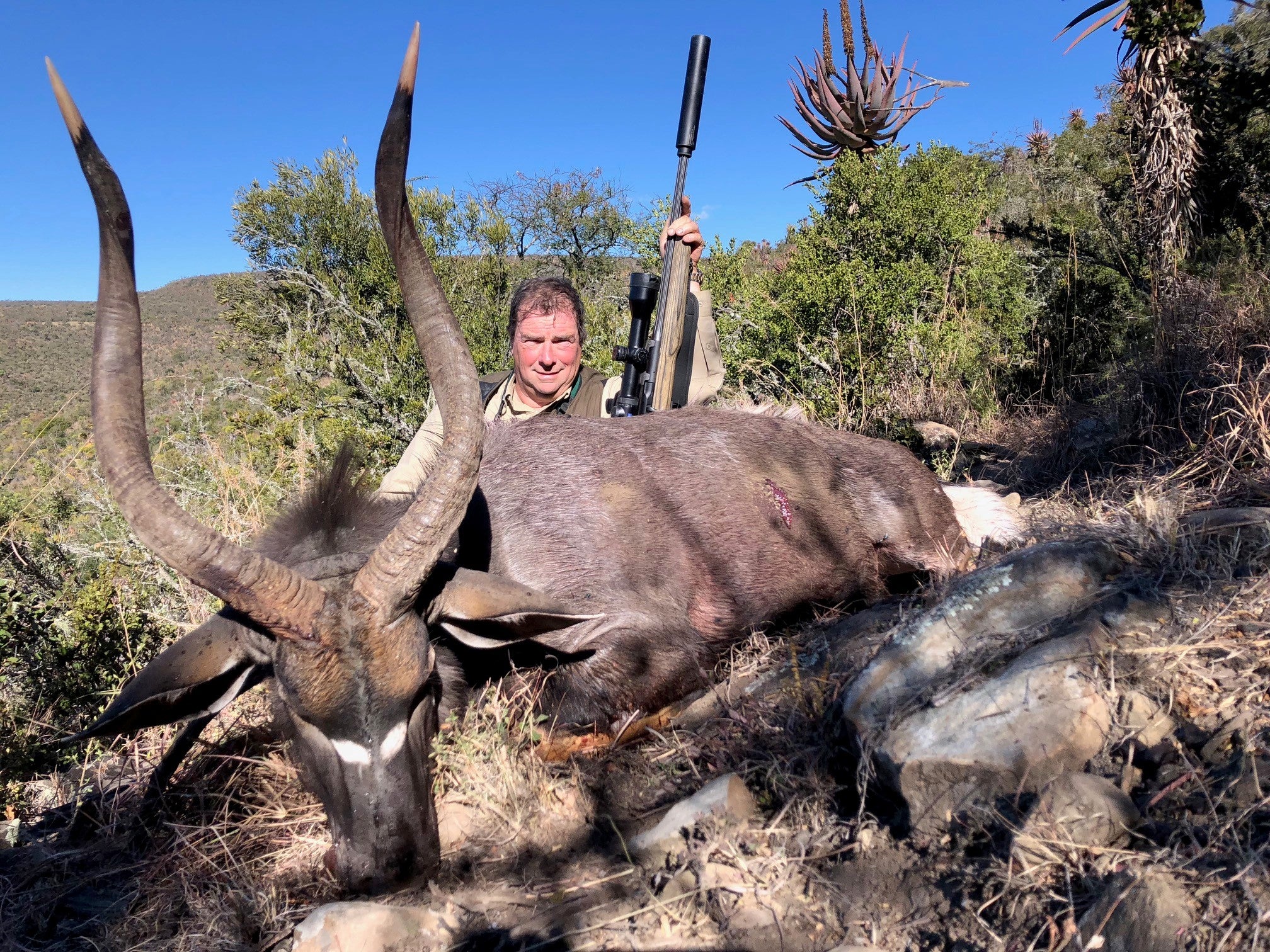 A1 DECOY LTD hunting scene with Rance Safaris on Kei River Reserve, featuring hunters and wildlife in a natural reserve setting.