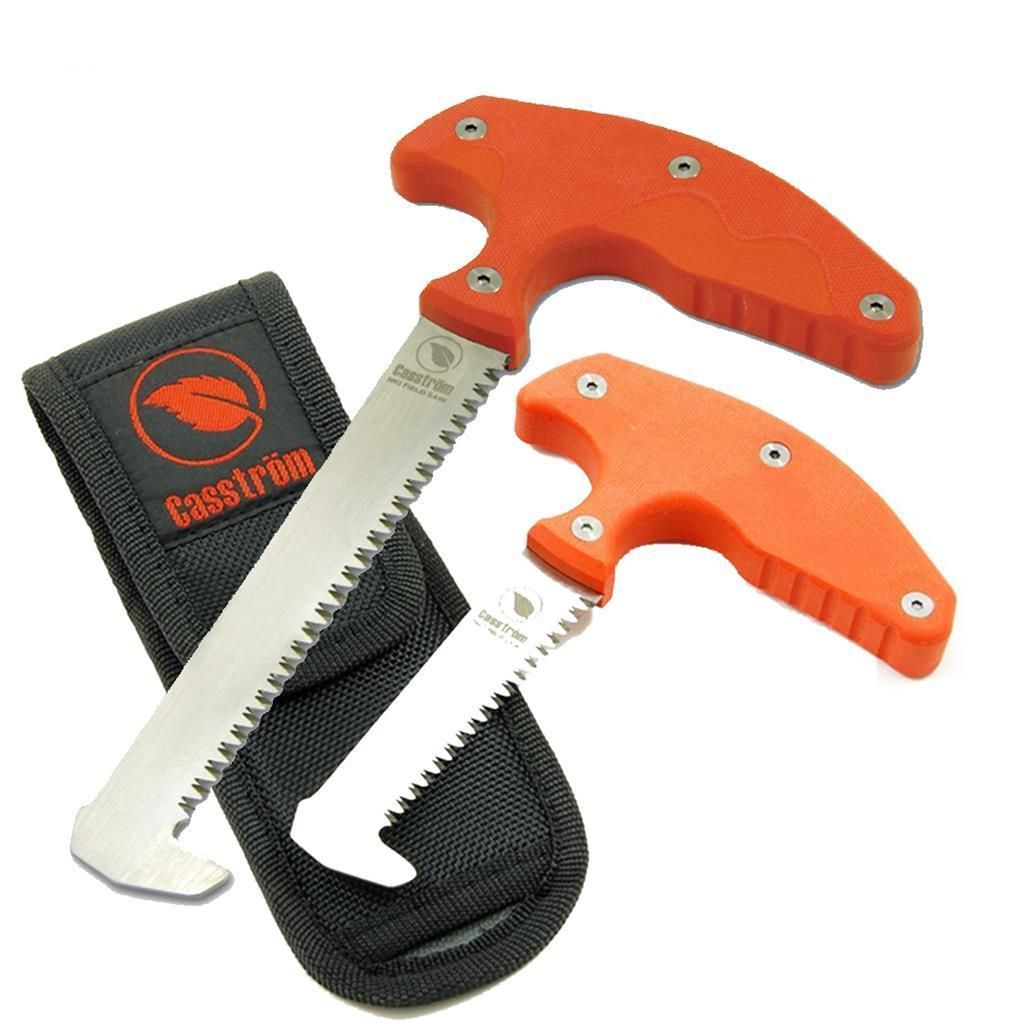Orange 11cm Casstrom Field Saw by A1 DECOY LTD, featuring a compact design with a sturdy handle and blade for outdoor use.