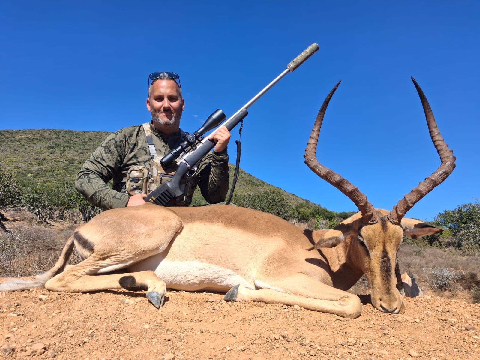 A1 DECOY LTD Africa Cull Hunt South Africa Port Elizabeth wildlife hunting scene with game animals and hunting gear.