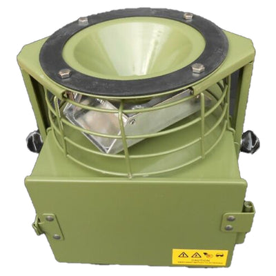 A1 Decoy 12V Automatic Game Feeder with programmable spinner kit, showing battery charger and feeder components.
