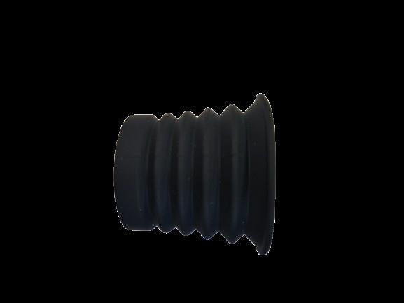 HIK Alpex Rubber Eyepiece replacement for HIK Alpex A50 Series security camera, shown attached to the lens.