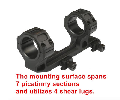 ALIEXPRESS Super Precision Picatinny Weaver double ring rail mount for 25mm and 30mm scopes, shown in close-up with mounting rings
