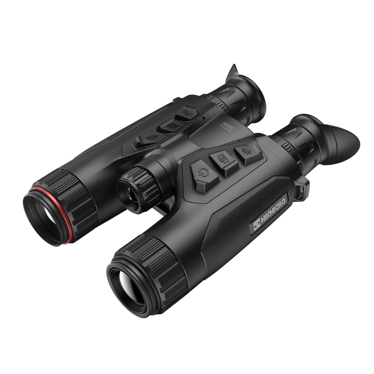 ELITE HIKMICRO Habrok 4K HQ35L thermal binoculars with laser rangefinder, black scope with lenses and controls visible