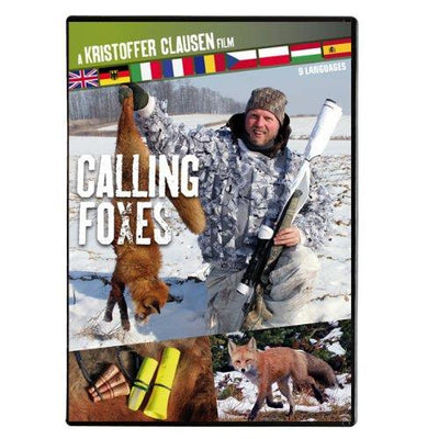 Kristoffer Clausen Calling Foxes DVD by A1 DECOY LTD showing the DVD case with cover art featuring foxes and outdoor hunting scene.
