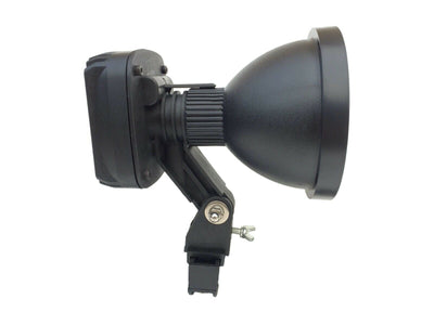 Green LED handheld and scope-mounted lamp by A1 Decoy Ltd, showcasing a portable flashlight with adjustable mounting options.