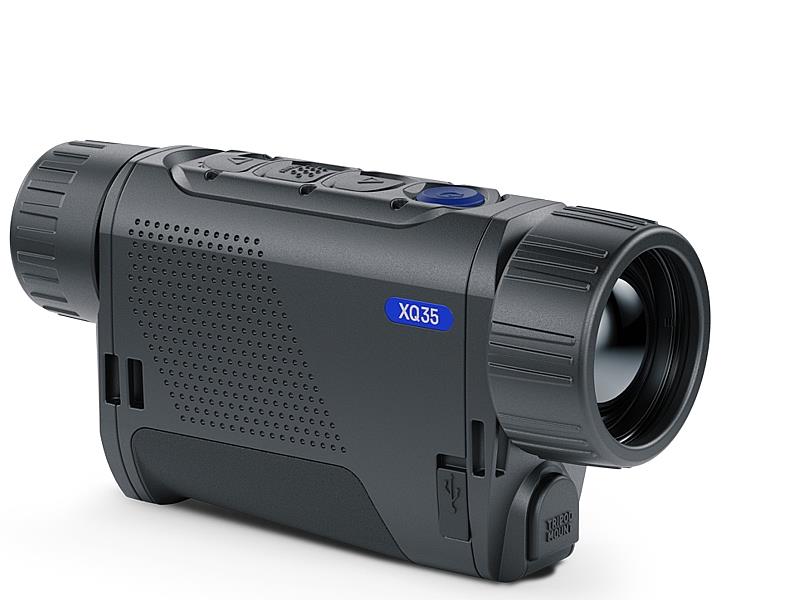 Pulsar Axion 2 XQ35 thermal monocular by A1 DECOY LTD showing a compact device with thermal imaging lens and control buttons.