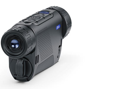 A1 DECOY LTD Pulsar Axion 2 XQ35 thermal monocular showing the compact device with lens and control buttons.