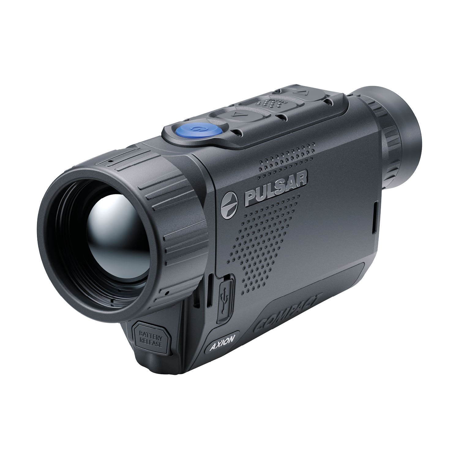 Pulsar Axion Compact XG35 thermal monocular by A1 DECOY LTD showing its compact design and ergonomic grip
