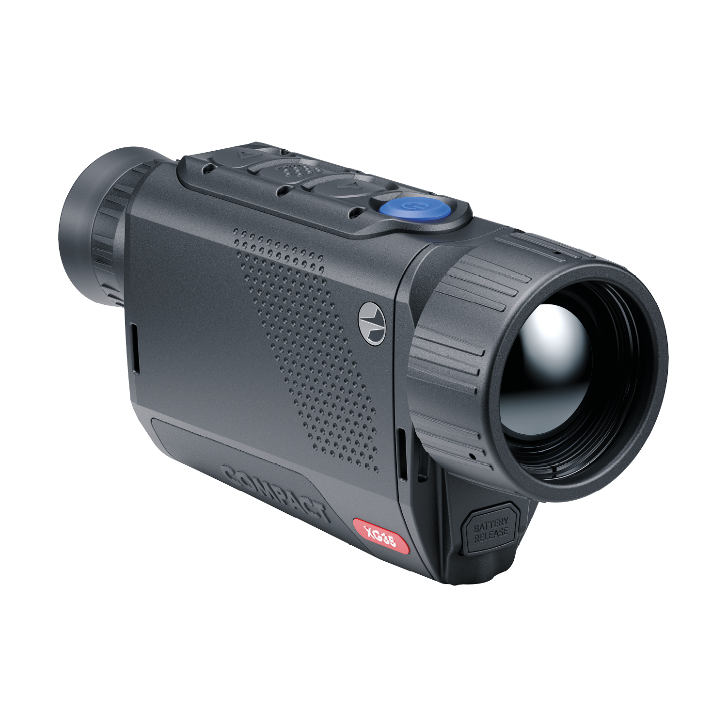 Pulsar Axion Compact XG35 night vision monocular with compact design and adjustable focus, used for outdoor and surveillance activities.