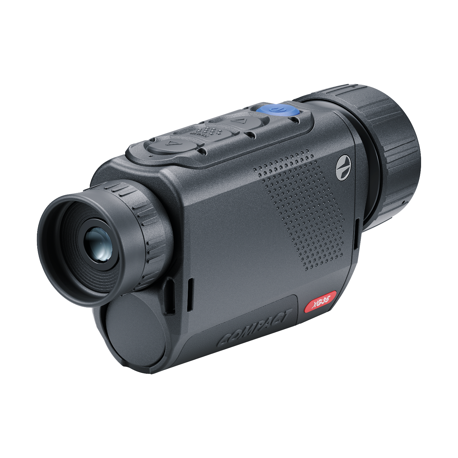 Pulsar Axion Compact XG35 thermal imaging monocular by A1 DECOY LTD, showing the device with a sleek black design and control buttons