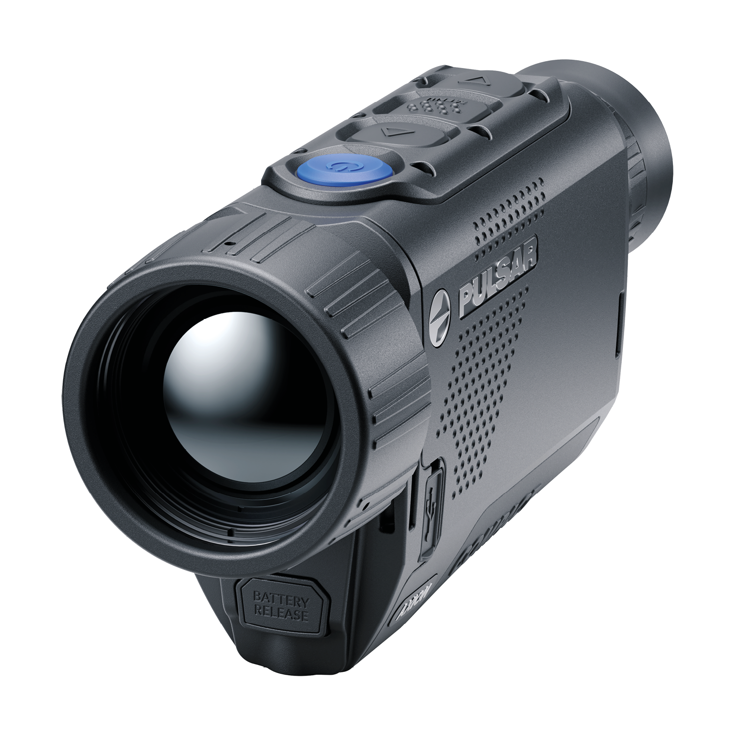 Pulsar Axion Compact XG35 thermal monocular by A1 DECOY LTD showing the device with ergonomic design and control buttons