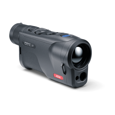 Pulsar Oryx LRF XG35 long-range thermal rifle scope by A1 Decoy Ltd with adjustable zoom and digital reticle display.