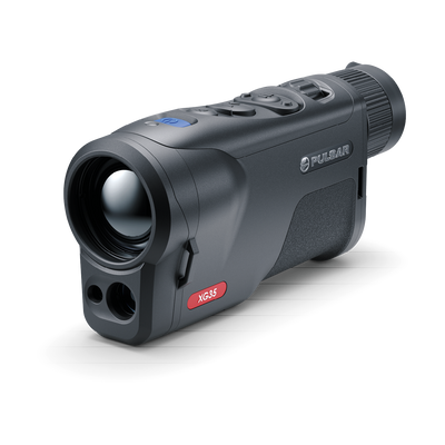 Pulsar Oryx LRF XG35 thermal rifle scope by A1 DECOY LTD, shown mounted on a firearm with lens and control features visible.