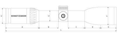 Schmidt & Bender Zenith LMC 1.5-6x42 FlashDot rifle scope with illuminated reticle, shown in ex-demo condition.