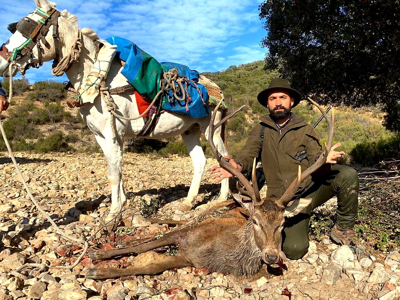 A1 Decoy LTD Spanish Monteria hunting event banner for October 29-31, 2026 with event details and rustic outdoor background
