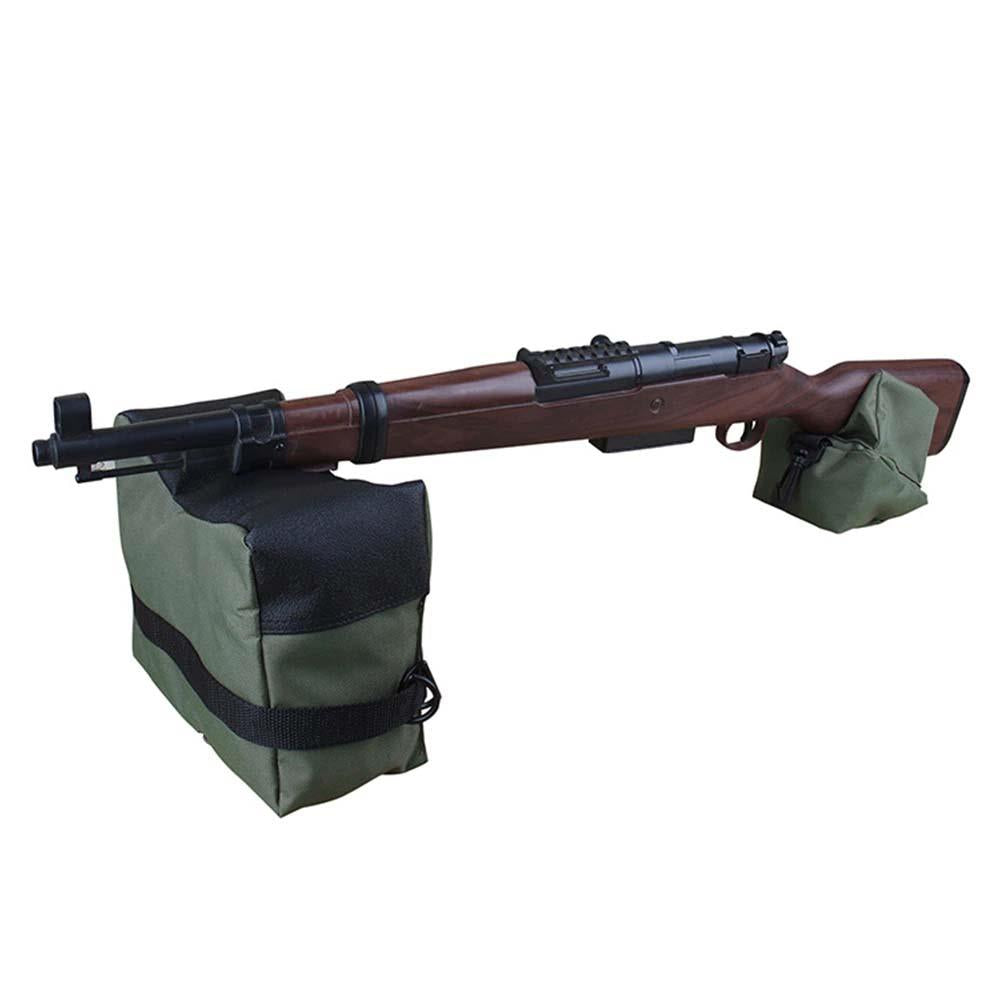 Two-piece unfilled rifle rest by A1 Decoy Ltd, featuring adjustable support and padded areas for stability and aiming.