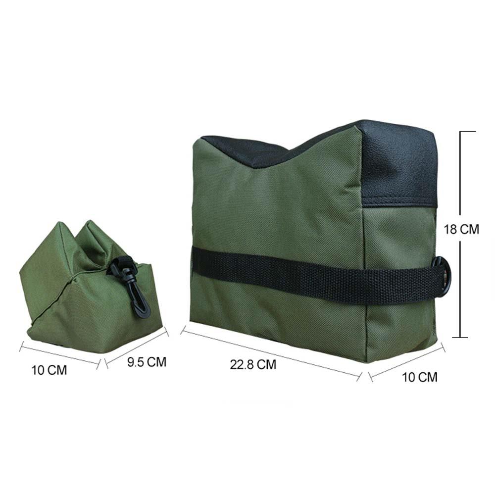 Two-piece unfilled rifle rest from A1 Decoy Ltd, showing the adjustable, unfilled foam support for firearm stability and aiming accuracy.