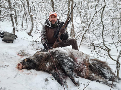 A1 DECOY LTD wild boar hunting scene in Turkey, showing hunters and wild boars in the Hidden Valley area, November 2026.