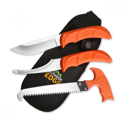 Outdoor Edge Jaeger Guide three-piece knife set with sheath, including versatile hunting and outdoor knives by A1 DECOY LTD