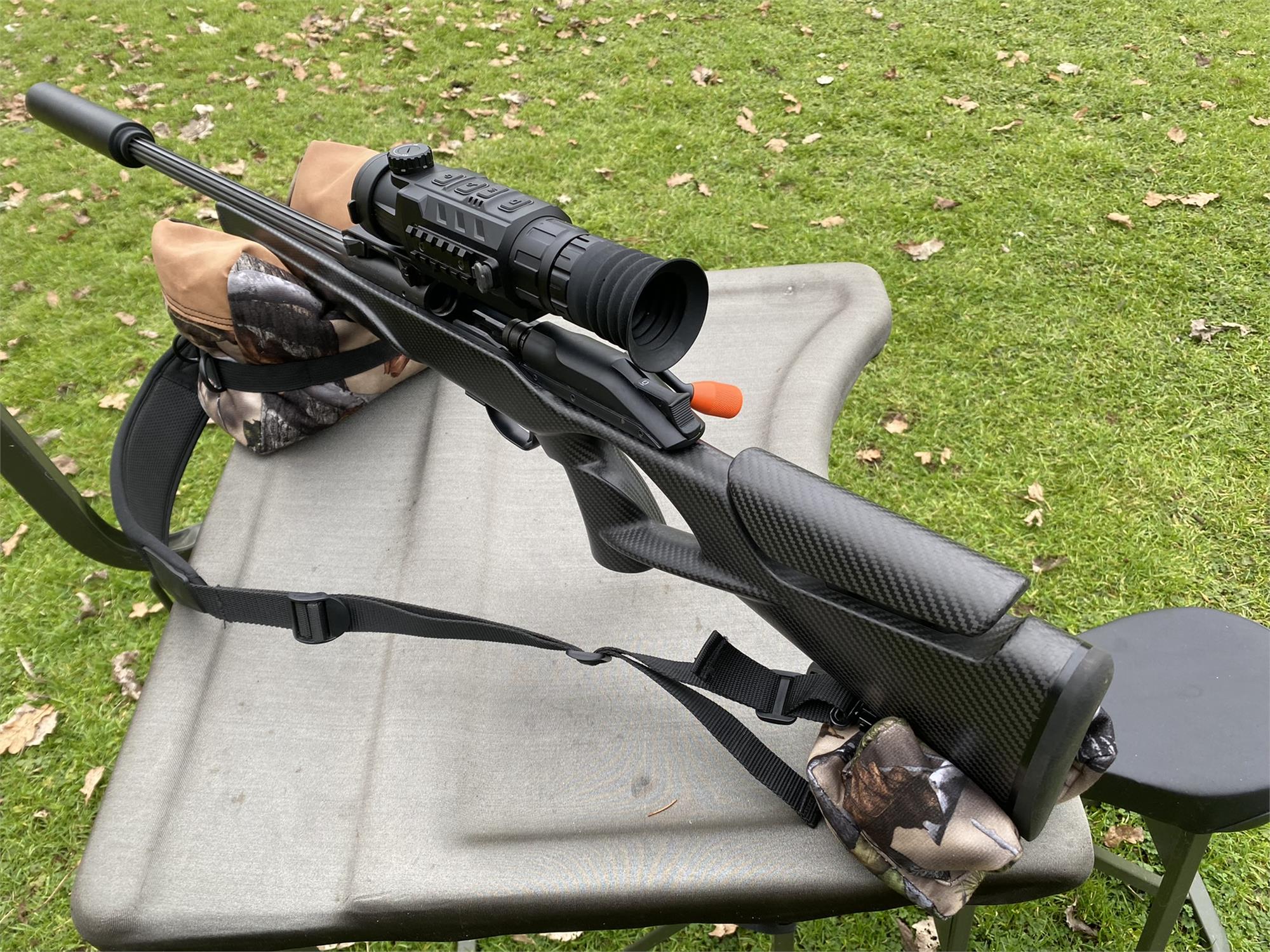 Camo two-piece rifle rest set by A1 Decoy Ltd with adjustable supports and camouflage fabric for stable firearm positioning.