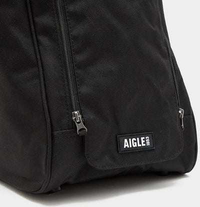 Rothery Aigle Welly Boot Bag in black waterproof fabric with adjustable strap and handle for easy carrying.