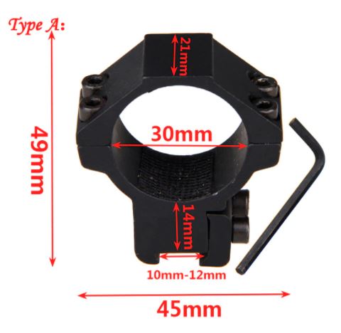 Aliexpress scope torch mounts for Picatinny and dovetail rails, firearm accessories for mounting tactical lights or lasers.