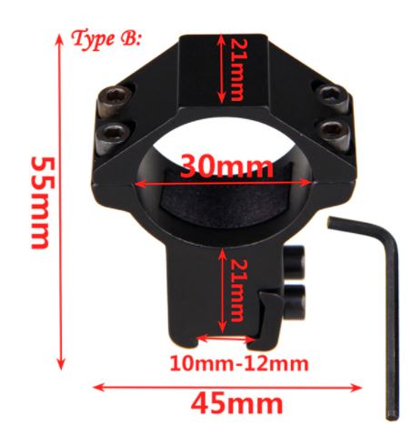 Aliexpress scope torch mounts for Picatinny and dovetail rails, adjustable mounting brackets for tactical rifles.