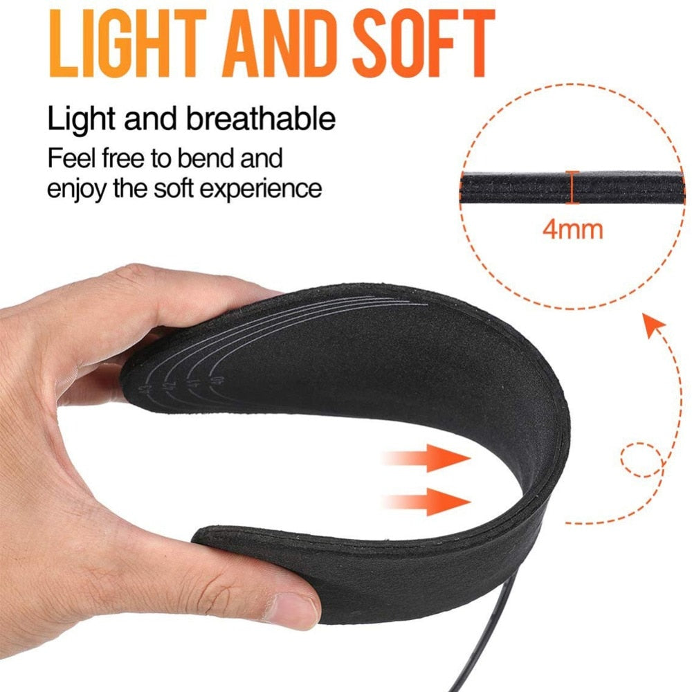 Heated insoles by AliExpress, size 41-46, showing the rechargeable heating elements and comfortable insole design.