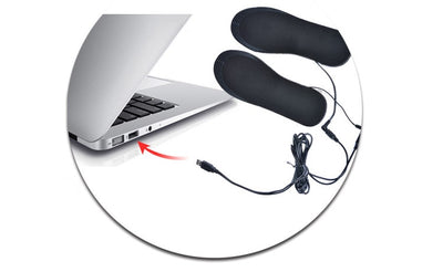Heated insoles by AliExpress in size 41-46 showing a pair of rechargeable thermal insoles for winter warmth.