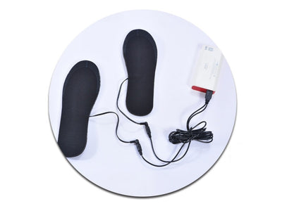 Heated insoles from ALIEXPRESS designed for shoe sizes 41-46, showing the electric heating elements inside.