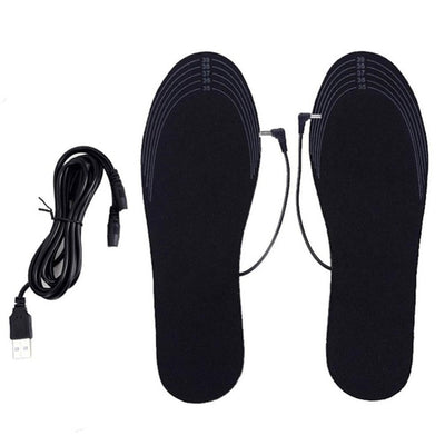 Heated insoles by AliExpress designed for sizes 41-46, showing the insulated, battery-powered heating pads inside the insoles.