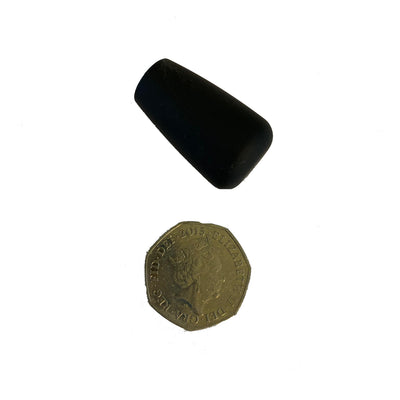 Black Blaser bolt knob for R8 and R93 rifles, with orange or black finish, designed for secure grip and easy handling.