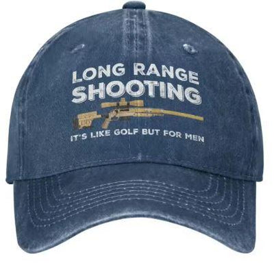 Blue long-range shooting hat by ALIEXPRESS featuring a wide brim and adjustable strap for outdoor shooting activities.