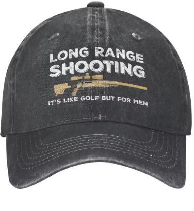 Blue long-range shooting hat by ALIEXPRESS with adjustable strap and wide brim for sun protection during outdoor shooting activities.
