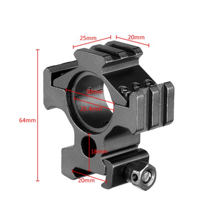 Aliexpress scope mount with three Picatinny Weaver rails for easy attachment of optics and accessories to rifles.