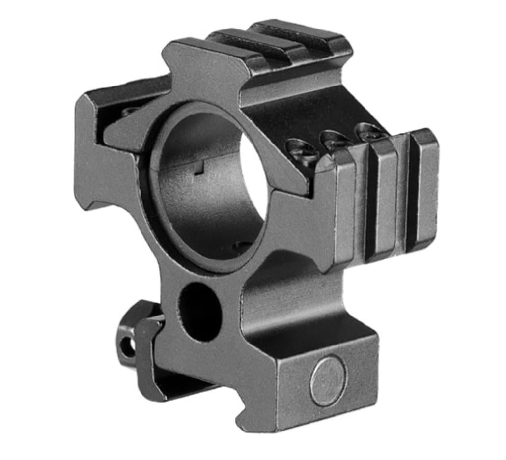 Aliexpress scope mount with three Picatinny Weaver rails for attaching accessories to rifles or firearms.