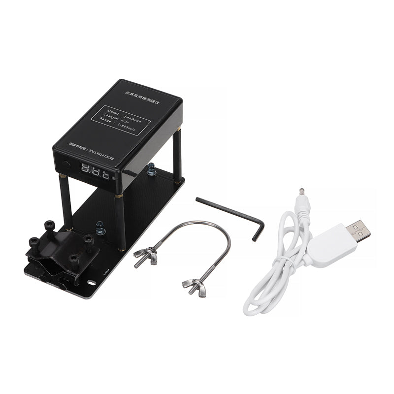 Ballistic chronograph bullet speed tester from AliExpress showing device measuring bullet velocity on a white background.