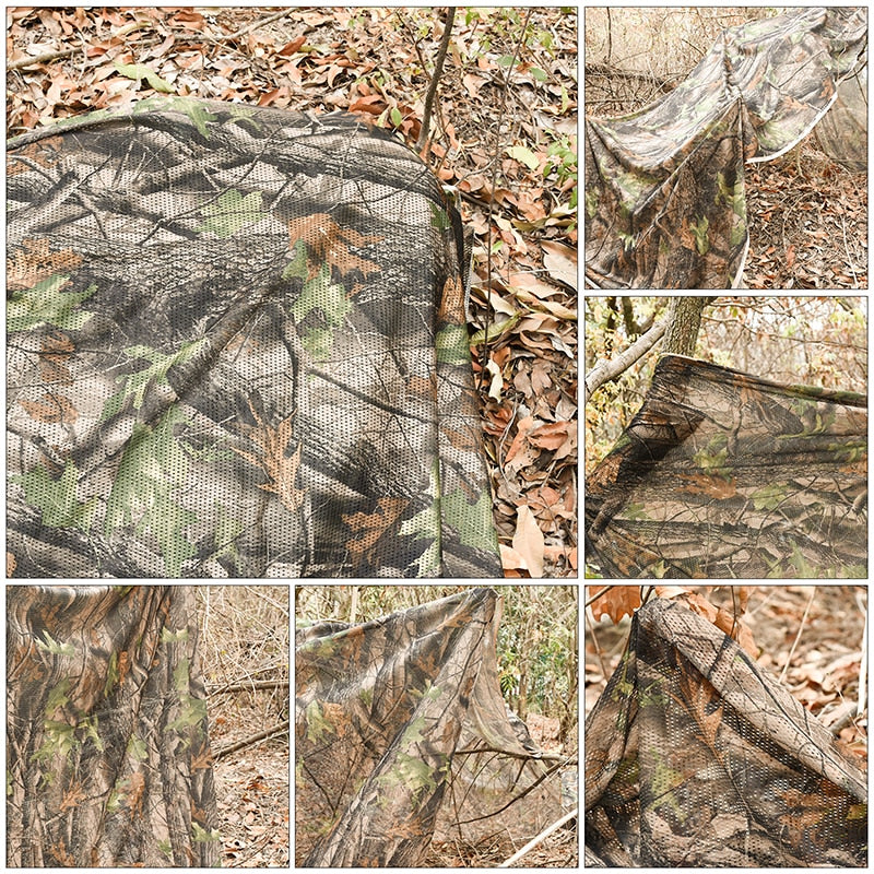 Camo netting tree blind in 1.5 x 4 meters with camouflage pattern, designed for hunting and outdoor concealment by AliExpress.