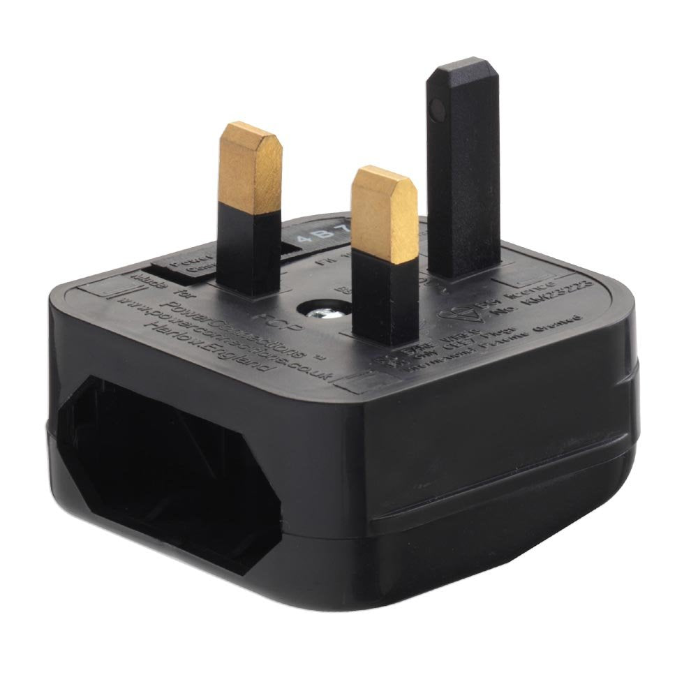 European to UK plug adaptor converter by AliExpress, showing the compact adaptor with UK socket and European plug fittings