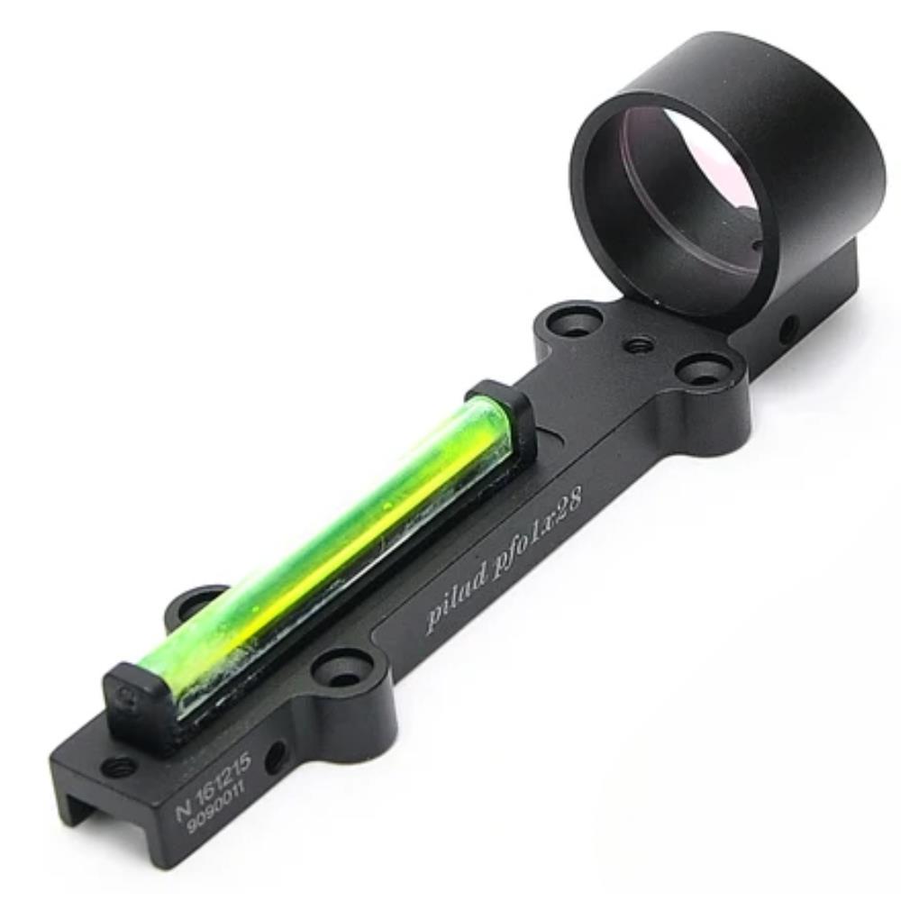 Green dot sight hunting optic scope for shotguns by ALIEXPRESS, featuring a compact design and adjustable aiming reticle.