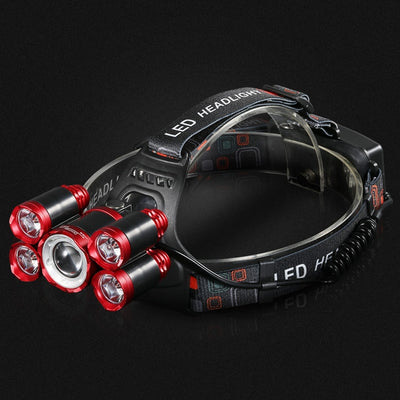 Heavy duty head torch with protective case by AliExpress, featuring adjustable straps and bright LED lighting for outdoor use.