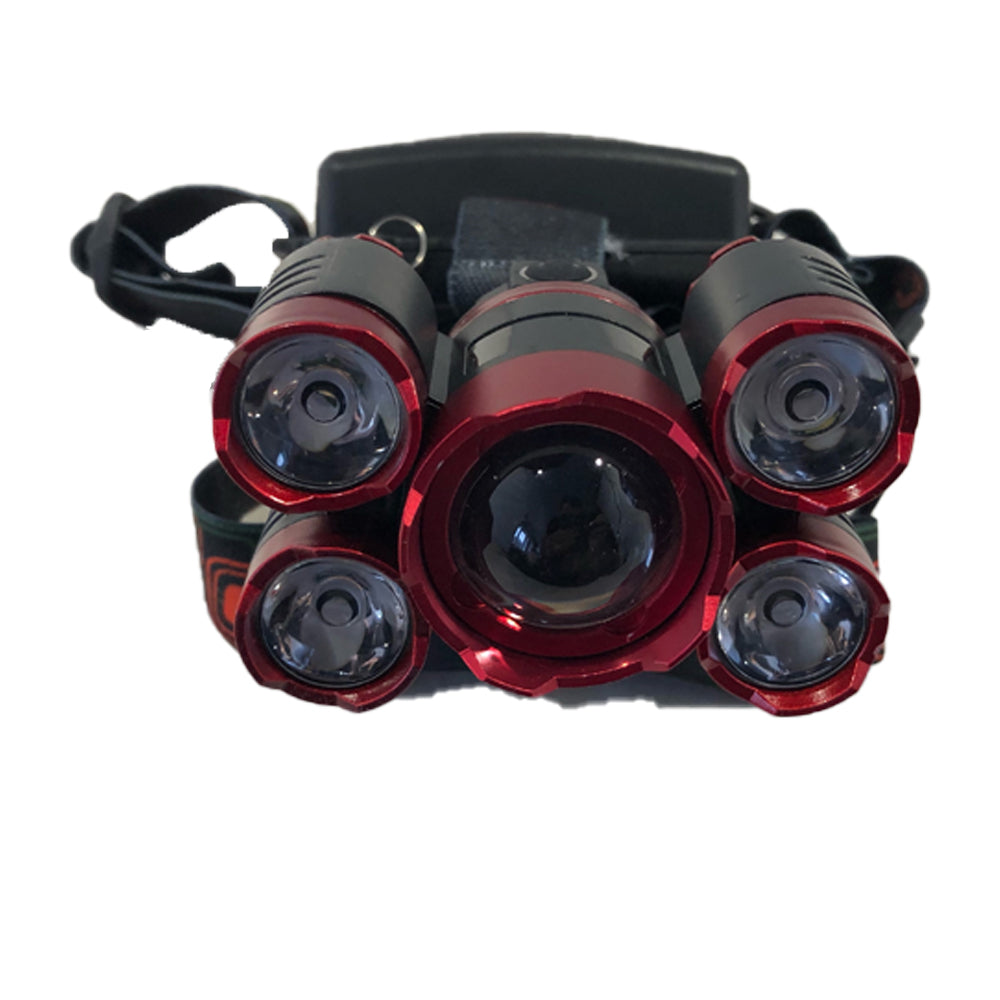 Heavy-duty head torch with protective case by AliExpress, featuring adjustable straps and bright LED lighting for outdoor use.