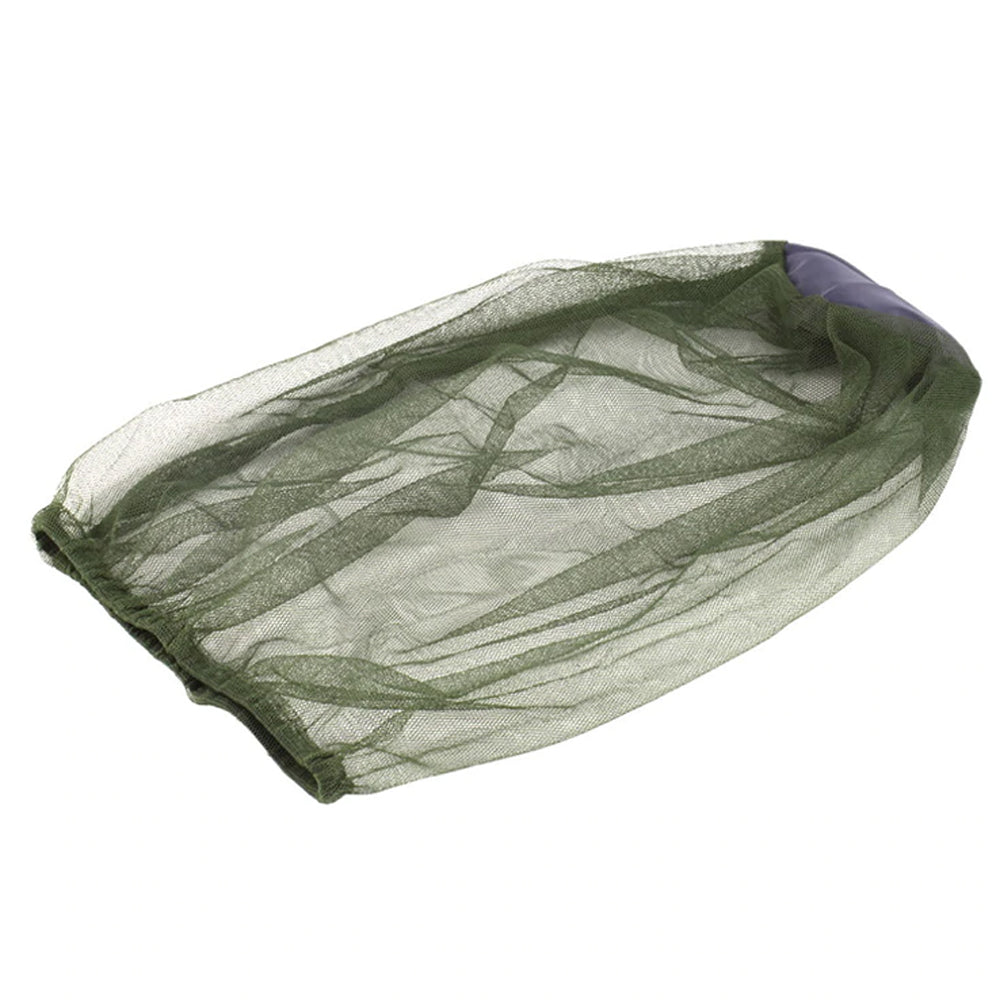 AliExpress mosquito mesh head net covering the head and face to keep insects away, lightweight and breathable for outdoor use.