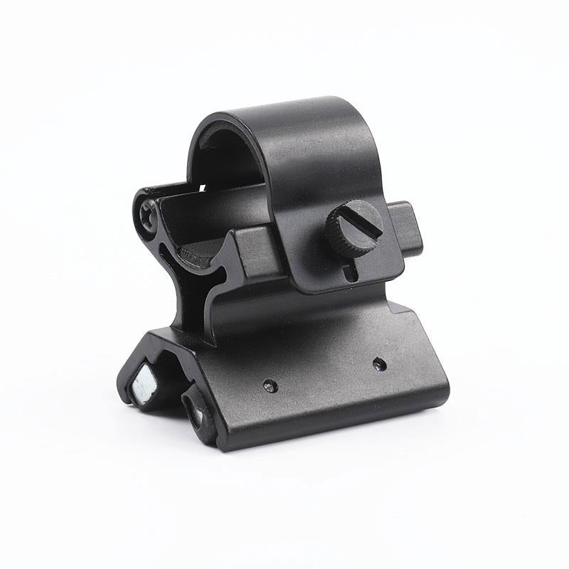 Magnetic shotgun torch mount for 25/30mm rails with quick release, compatible with tactical flashlights and weapon accessories.