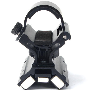 Magnetic shotgun torch mount for 25mm or 30mm rails, quick release design, compatible with tactical rifles and firearms.