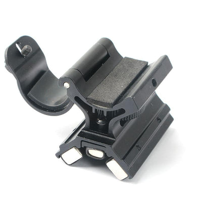 Magnetic shotgun torch mount for 25/30mm rails, quick release design, compatible with tactical firearms.