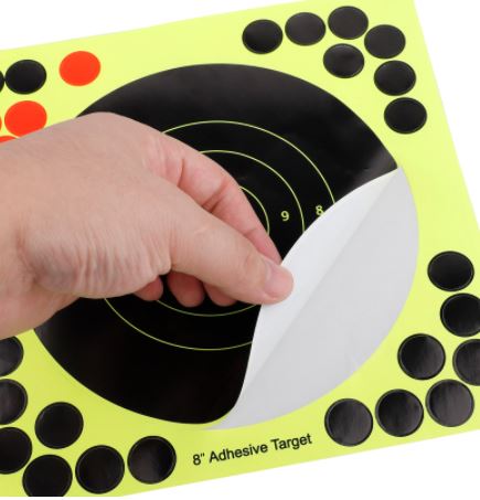 Set of 10 colorful target stickers from AliExpress, featuring vibrant circular designs on a white background.