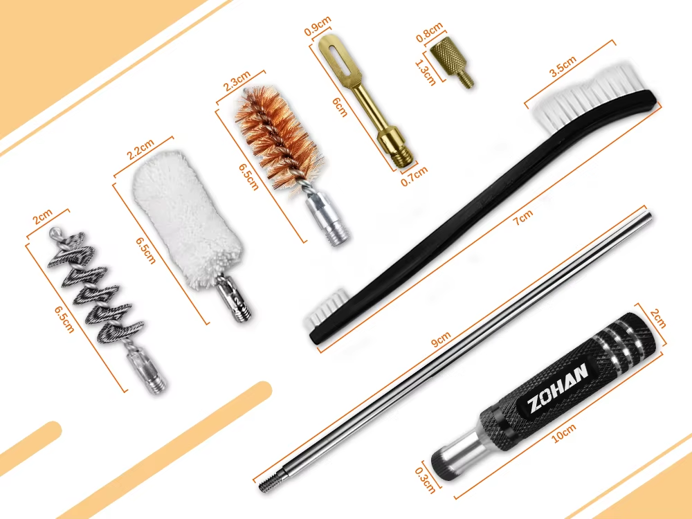 ALIEXPRESS Zohan 12 Gauge Shotgun Cleaning Kit with brushes and cleaning tools for firearm maintenance.