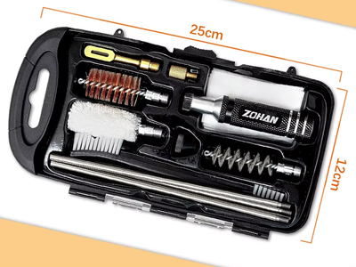 ALIEXPRESS Zohan 12 Gauge Shotgun Cleaning Kit with brushes and cleaning tools for firearm maintenance.